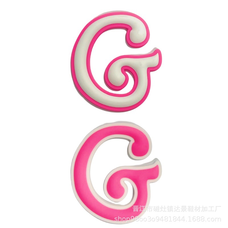 Botones de zapatos rosados con letras grandes, botones de botones, botones de botones