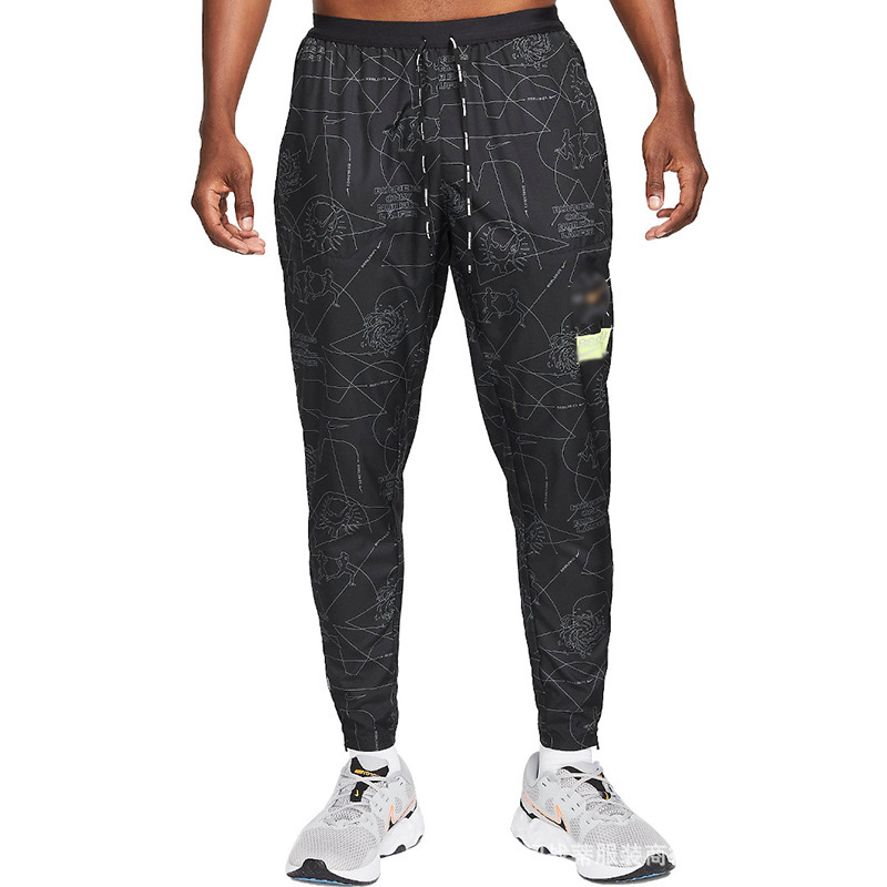 Cross-Border High-End Version of the Same Style Elastic Sports Mid-Waist Casual Pants for Men, Digital Print Slim-Fit Trousers for Men