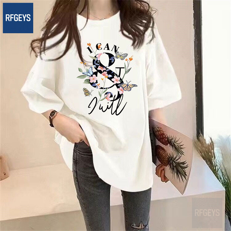 Fat Girl Korean Style New Extra Large Size 25/ 150kg Korean Style Women's T-Shirt Western Style Loose Super Fairy Top Short Sleeve