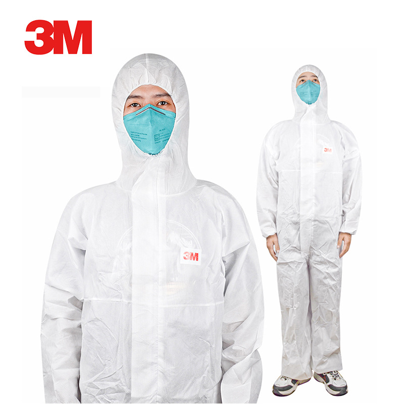 正品3M-4515/4510防颗粒物粉尘及液体泼溅连体带帽防护服a