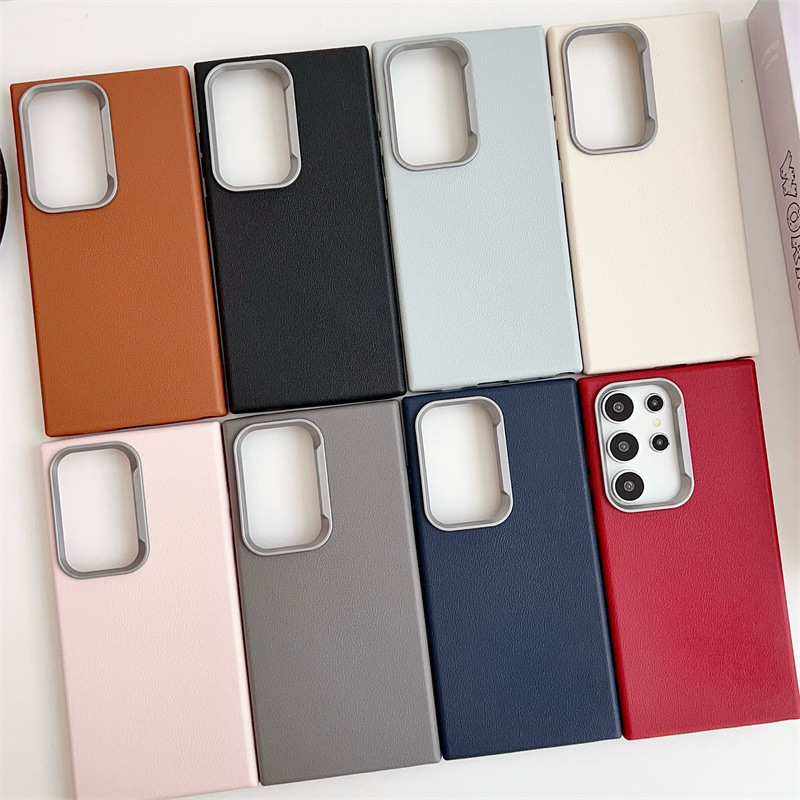Suitable for Samsung A16 Plain Leather Phone Case A56/A55 Soft Case A15/A06 Simple Anti-Fall A26 Protective Cover Trend