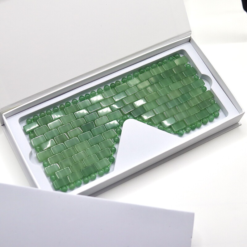 批发天然玉石眼罩眼帘编织水晶面膜面部眼部美容spa粉晶紫晶白玉|undefined