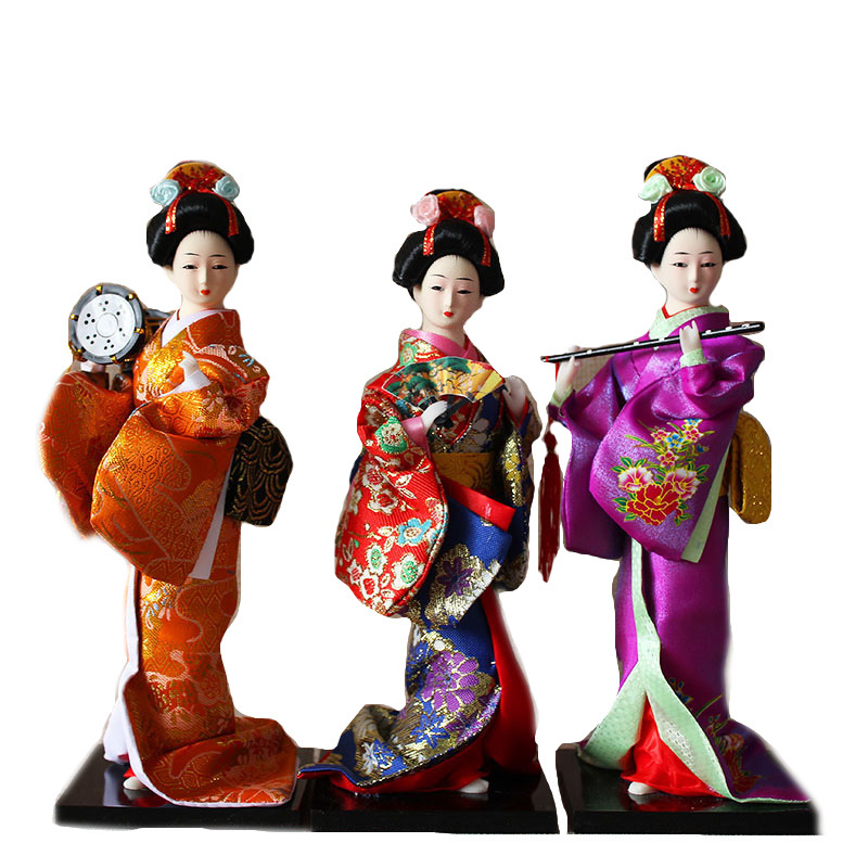 9 인치 일본 인형 그림 기모노 인형 레스토랑 장식 게이샤 후안 일본 데스크탑 장식 선물