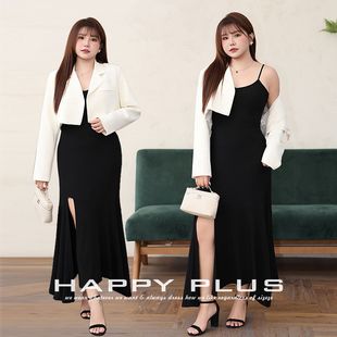 Design High Waist Short Cut-off Suit Runhe 8858 plus size Hot Girl Design Suit Slip Skirt suit