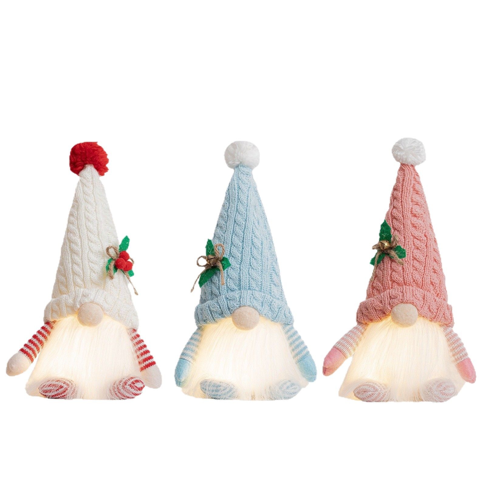 Navidad nueva decoración de alta calidad con lámpara sombrero de punto muñeca luminosa Rudolph muñeca creativa regalos