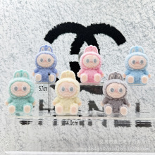 跨境毛绒labubu钥匙扣盲盒公仔娃娃配件拉布布钥匙扣服装配饰挂件