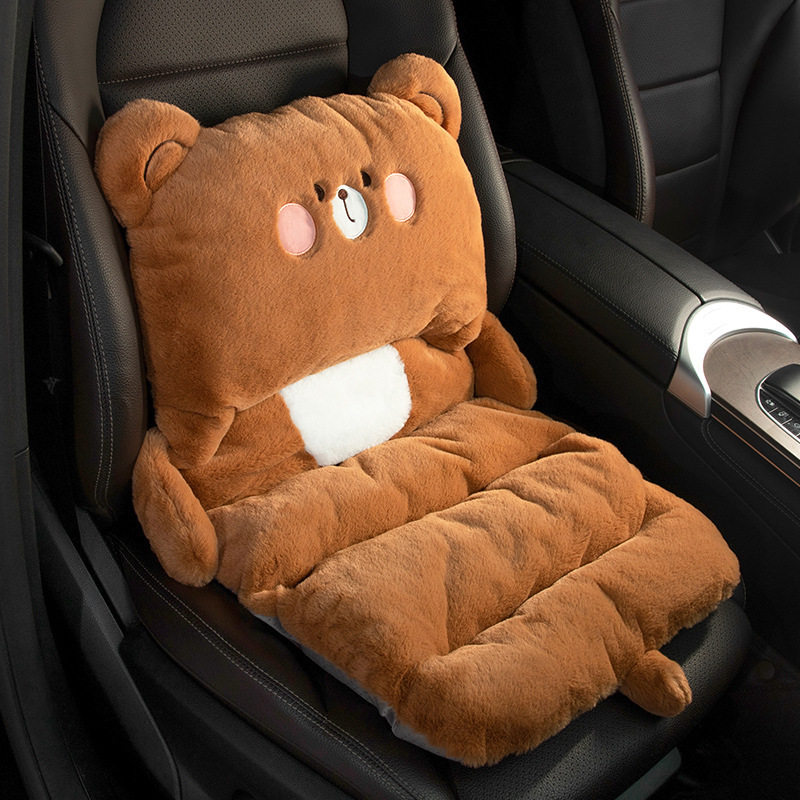 自動車クッションかわいいアニメ一体式冬のぬいぐるみシートクッション車内クッション車載保温車用クッション|undefined
