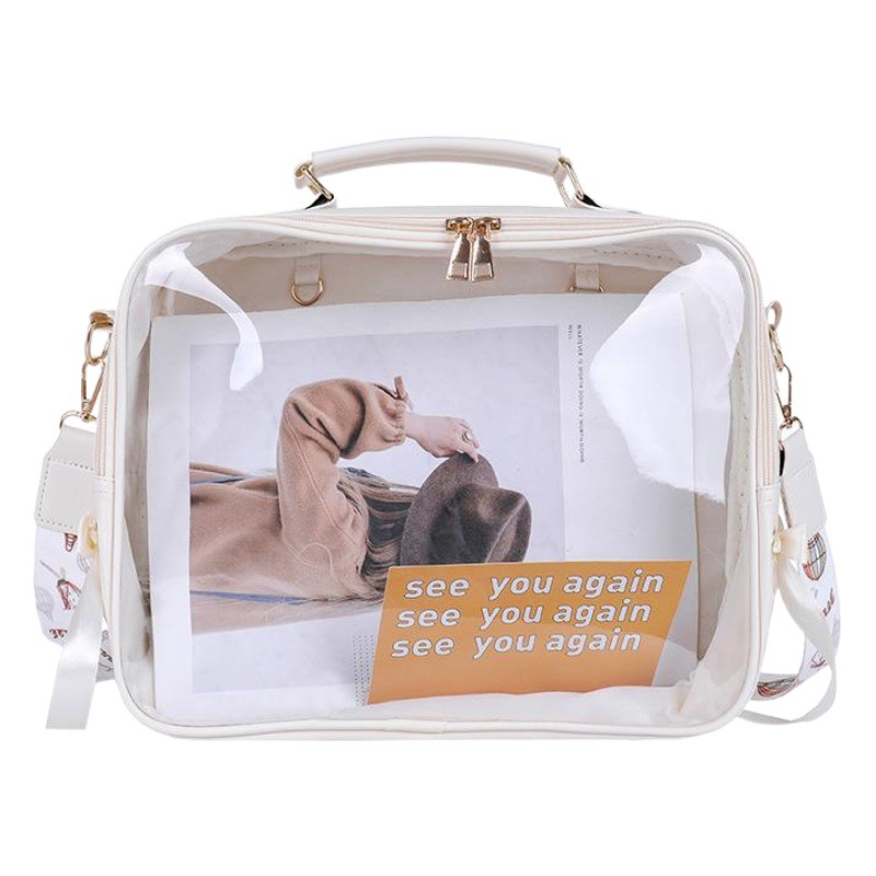 Transparent backpack women's Korean Style 2020 New Girl's large capacity shoulder bag fashion multi-purpose jelly crossbody backpack