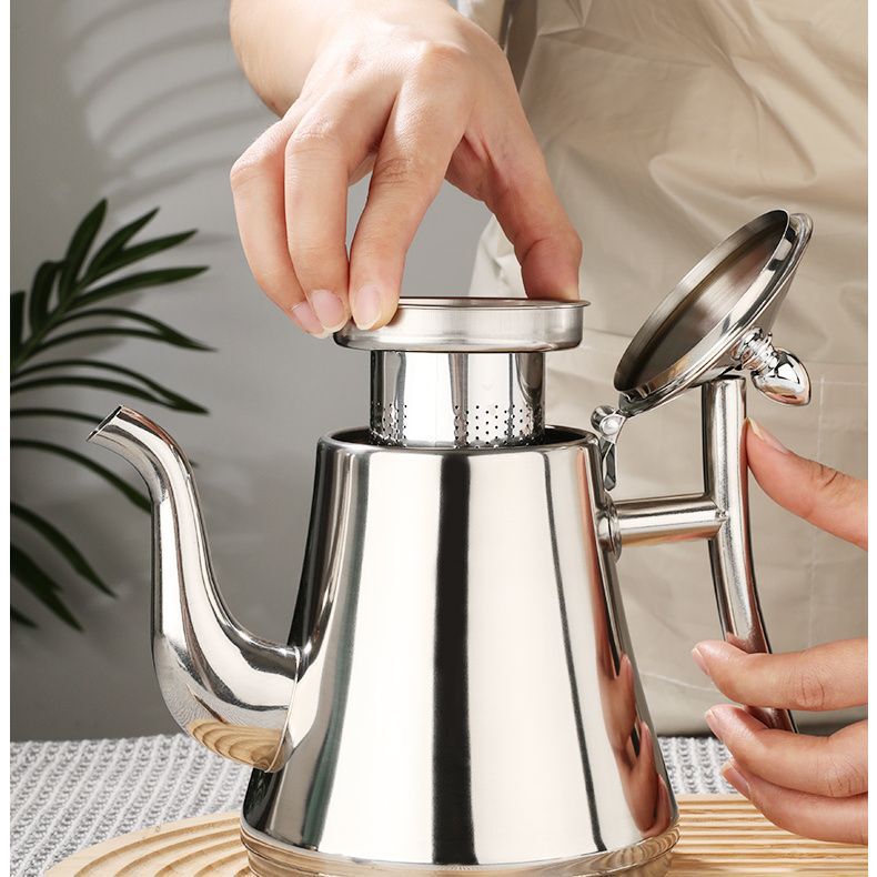 Stainless Steel Kettle Teapot Coffee Pot for Home and Hotel Use with Filter, Cold Water Pot, Induction Cooker Tea-Water Separation, Light Luxury