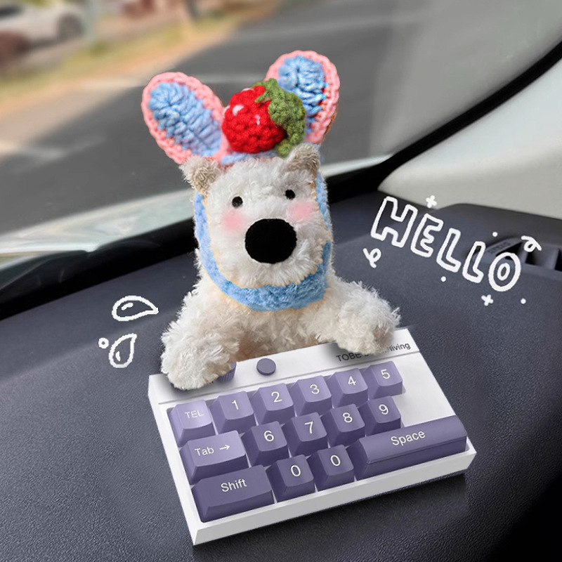 Tarjeta de estacionamiento temporal del automóvil lindo West Highland Puppy Keyboard Teléfono del automóvil Número de matrícula Decoración del automóvil Mover el automóvil