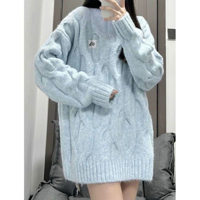 Japanese trend knitted sweater, oversize