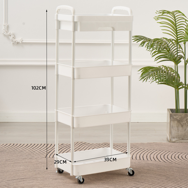 El estante del carrito de piso multicapa es adecuado para el baño, el baño, la sala de estar, la cocina, el espacio, el carrito de almacenamiento