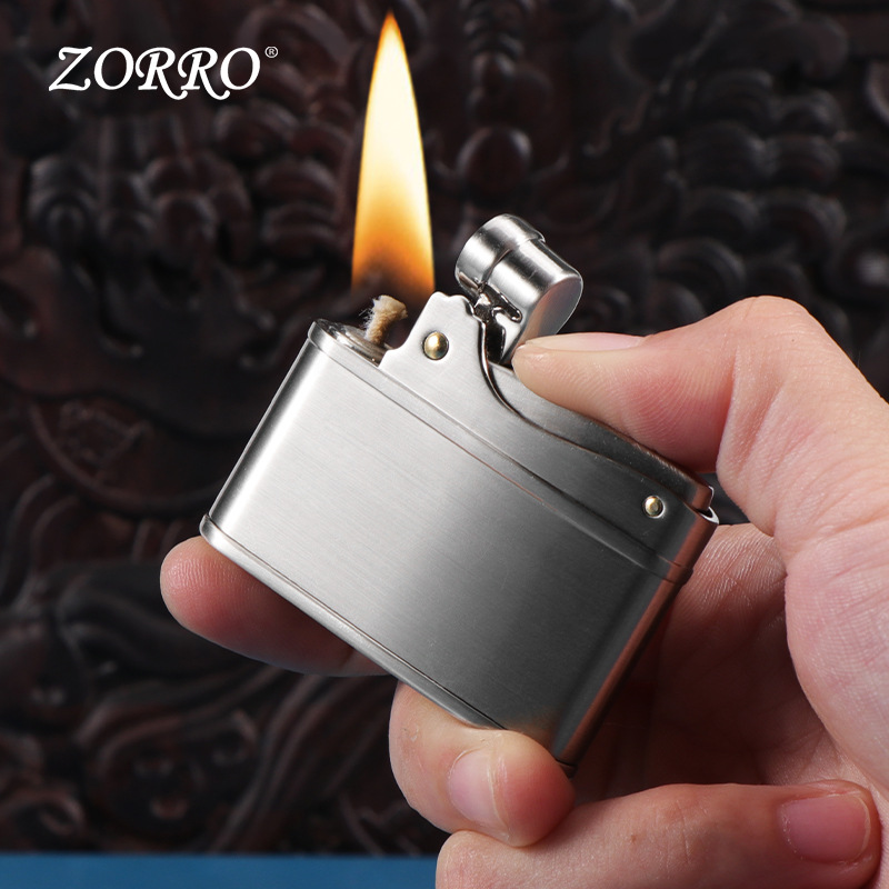 ZORRO 佐罗 金属磕头机 老式复古煤油防风打火机 男女生超薄户外