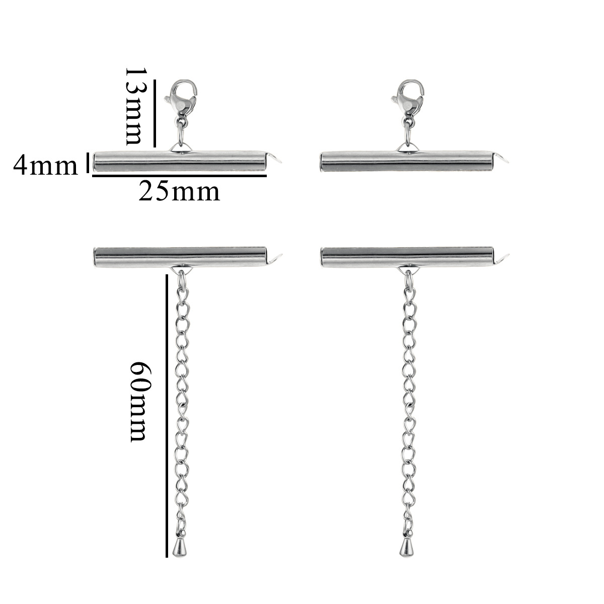 Tubo de cadena de perlas de acero inoxidable conjunto de collar de pulsera moda universal tubo hueco de ranura única tubo deslizante hebilla diy accesorios de joyería image 13