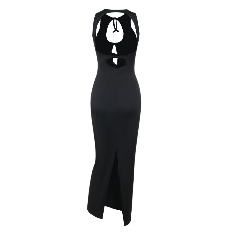 Fall Maxi Dress Street Sexy Sexy Cutout Lace up Sleeveless Dress