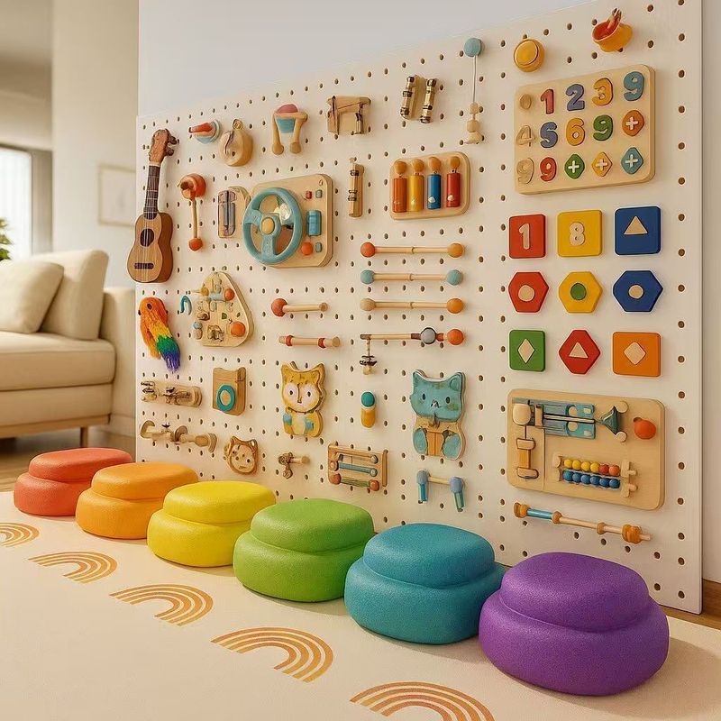 Toy Perforated Board Baby Children's Fence Busy Board DIY Accessories Montessori Early Education Educational Early Education Literacy and Numeracy