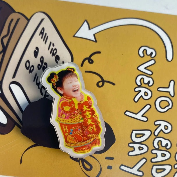 SUN YINGSHA WANG CHUQIN은 주변 냉장고 스티커 DIY 맞춤형 사진 스테레오 마그네틱 스티커 아크릴 자석 냉장고