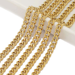6mm wide stainless steel hexagonal cuban link chain 1.6mm wire diameter Feagaro NK chain DIY necklace bracelet accessory