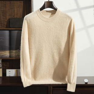 Autumn and Winter 2024 New 12-pin Cashmere Crewneck Sweater Loose Thick Pullover Warm Cashmere Sweater for Men