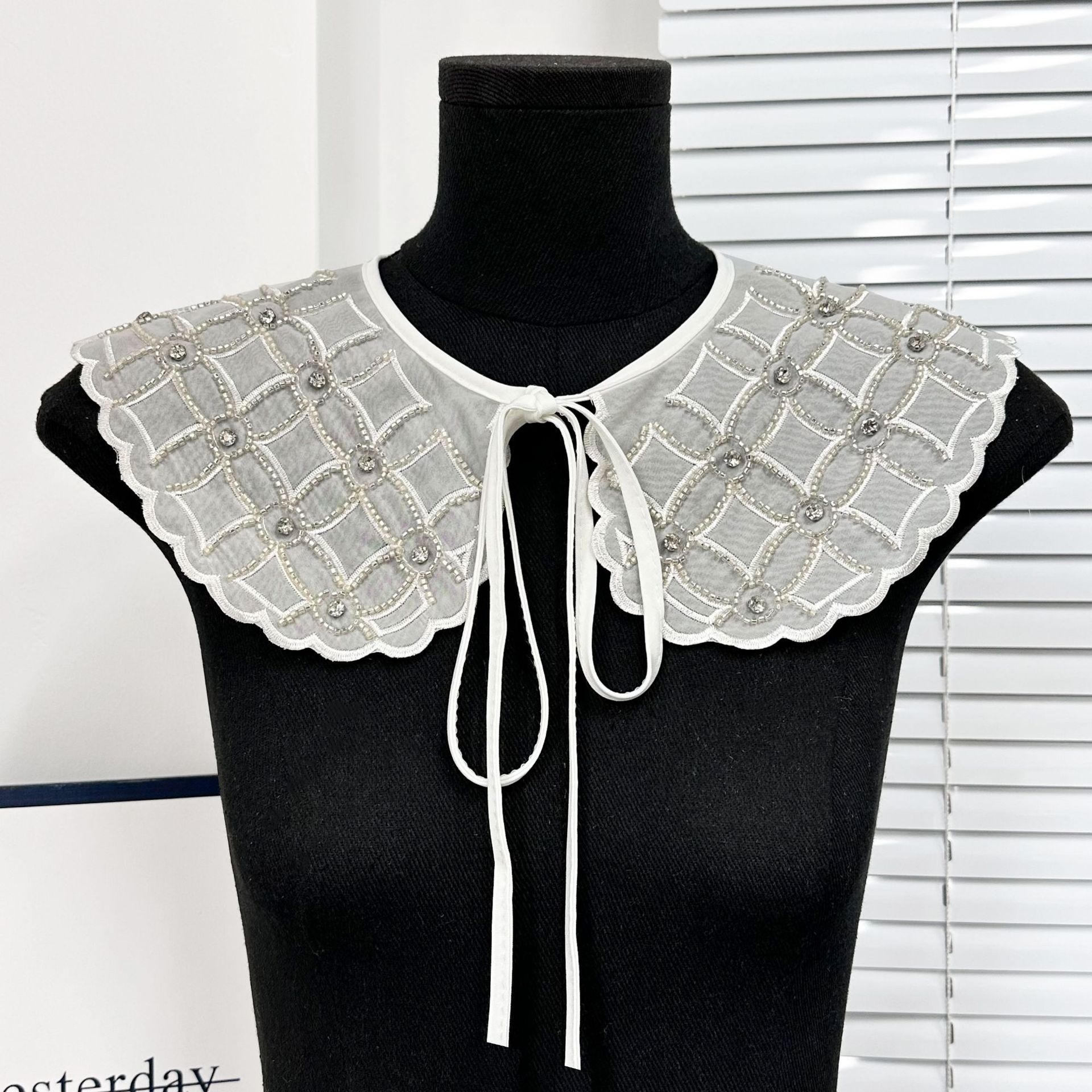 Collar de encaje falso collar de muñeca simple invierno invierno collar decoración solapa vestido infantil camisa chal image 1