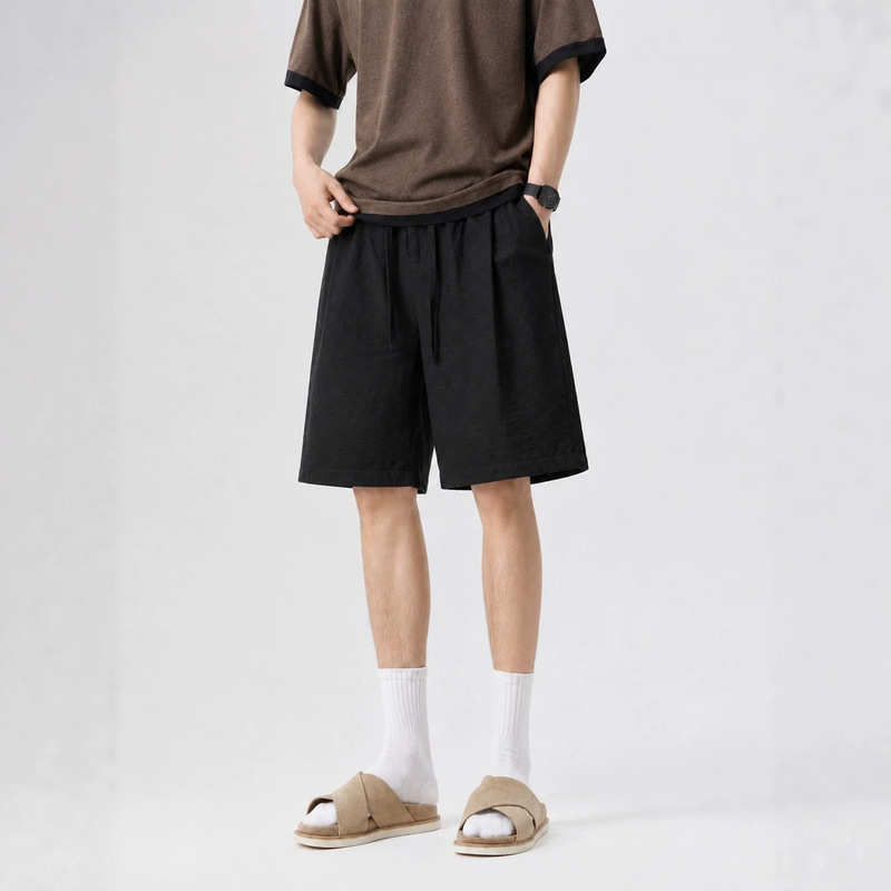 Summer Breathable Old Money Style Deconstructed Diagonal Cut Faux Linen Shorts for Men, American Niche Drawstring Casual Wide-Leg Shorts Summer Breathable Old Money Style Deconstructed Diagonal Cut Faux Linen Shorts for Men, American Niche Drawstring Casual Wide-Leg Shorts