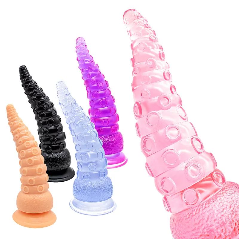 Анальный стимулятор PVC Тентакля игрушка, 20 см прозрачный кристалл дизайн, в нескольких цветах