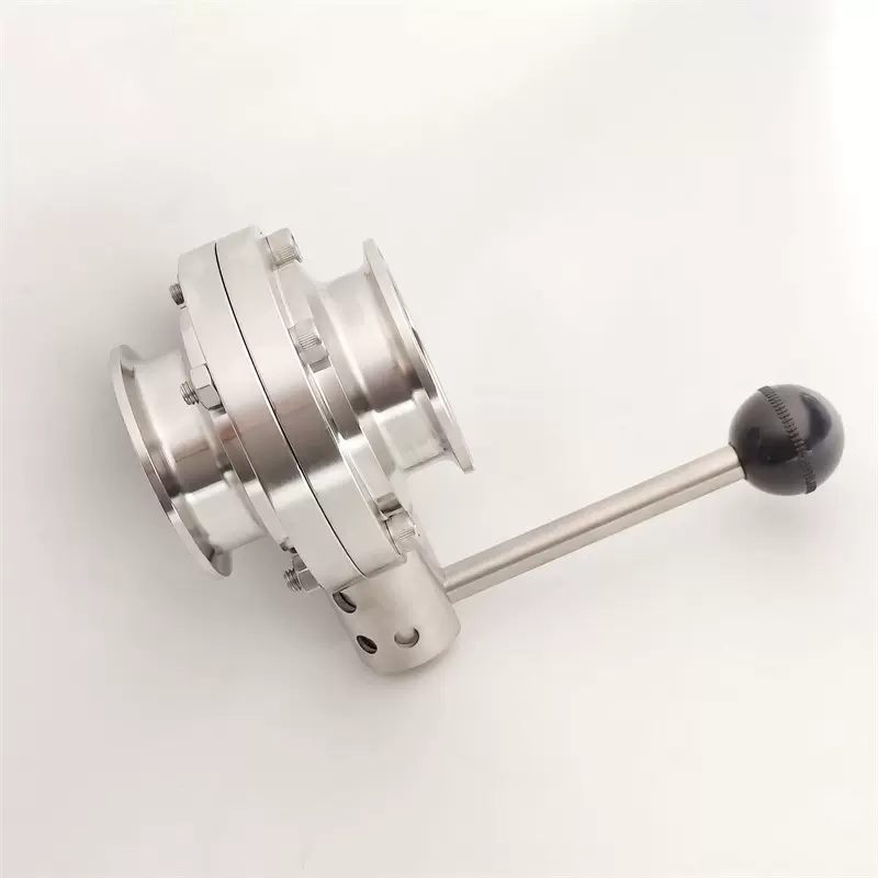 不锈钢快装蝶阀304卫生级快开卡箍式直通快接卡盘手动放料阀门