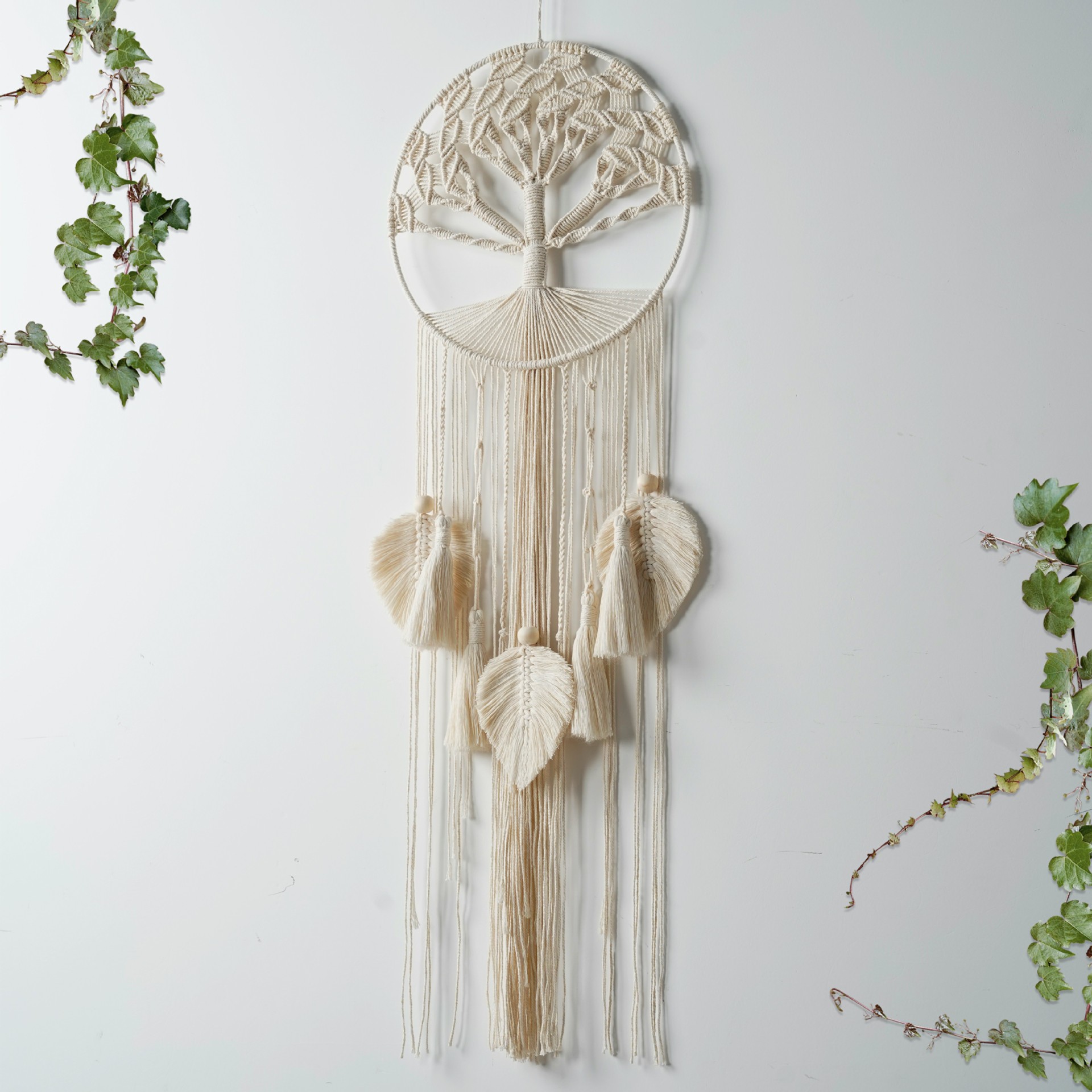 手工编织挂毯波西米亚床头装饰壁毯生命树流苏挂饰墙壁拍摄背景