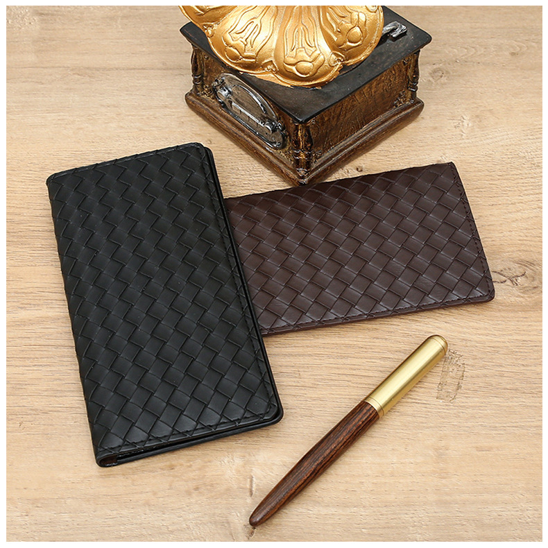 Men's Solid Color Pu Leather Open Long Wallets display picture 12