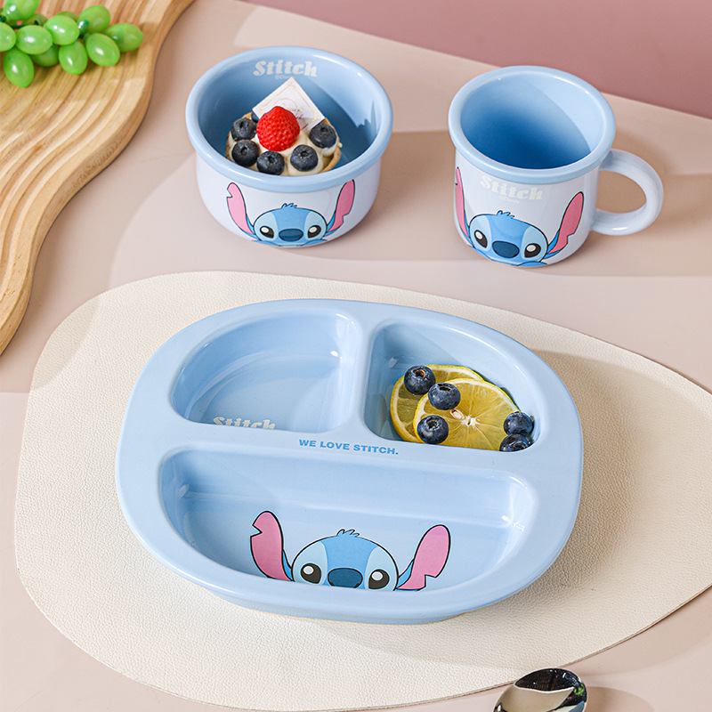 Taza de ala ancha de Disney Stitch Taza de desayuno de cerámica para el hogar Taza de agua Taza de café de dibujos animados de nicho Taza de leche