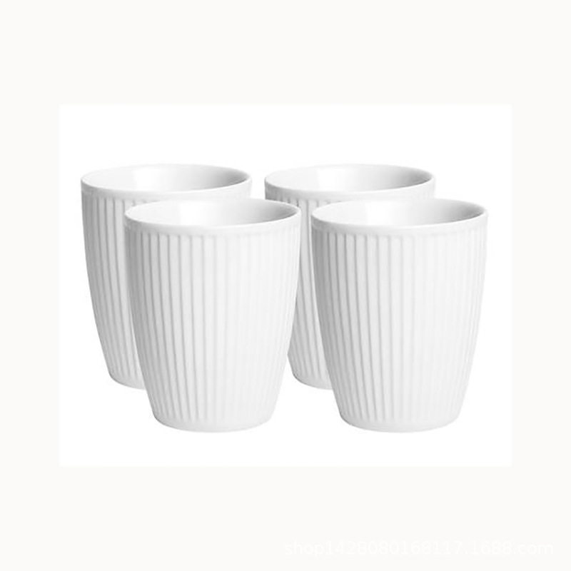 De cerámica 300ml patrón vertical No mango aislado taza de doble capa hogar taza de avena taza de la Oficina de leche taza de elaboración de la cerveza