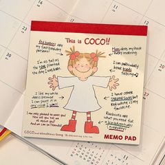 小紅書同モデルアニメかわいいcocoちゃん便箋本カラー内ページ無粘り付箋記事計画本