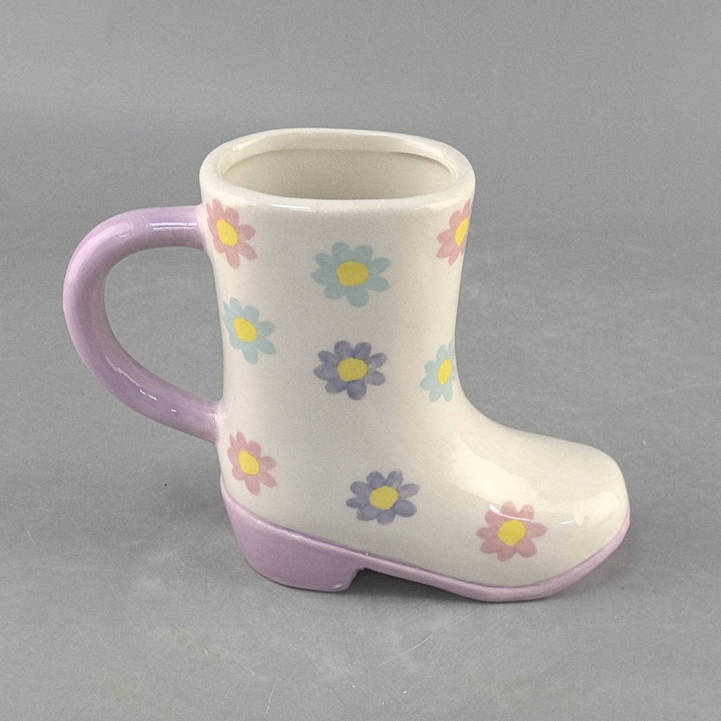 Personalidad creativa lindas botas de flor de cerámica tazas de agua de tazas de calzado de estilo de tazas de cerámica