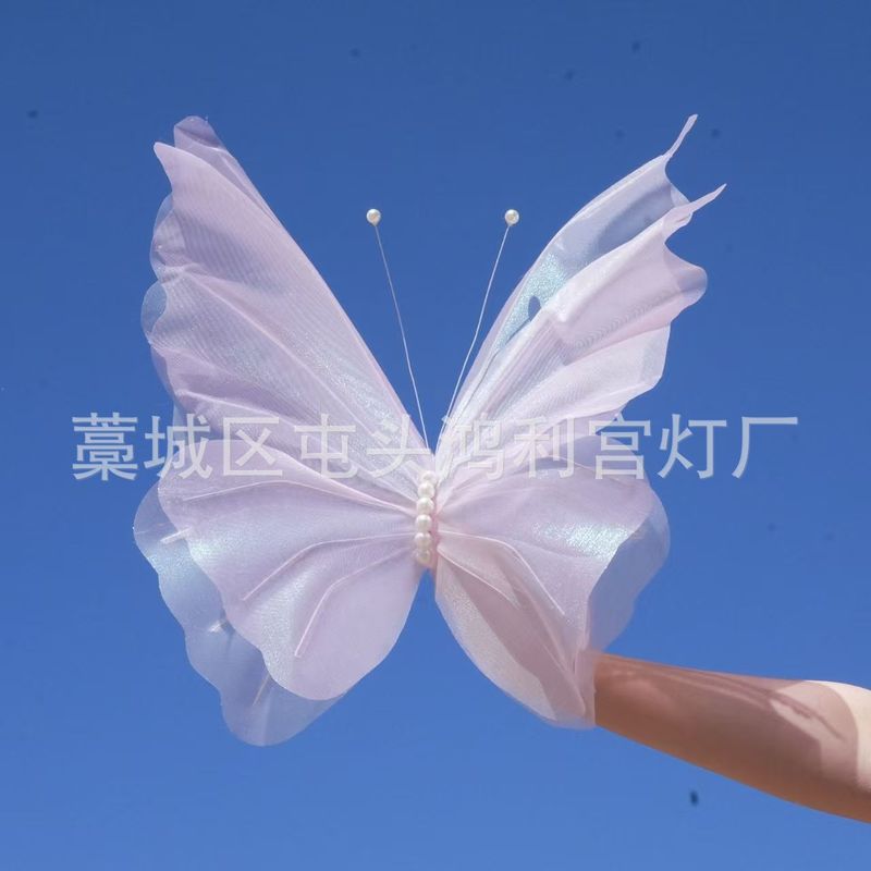 批发跨境户外仿真手工网纱花蝴蝶婚房礼品场景装饰|undefined
