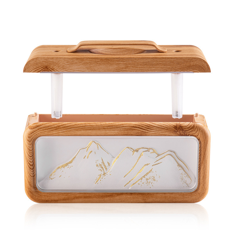 跨境新款雪山加湿器创意氛围灯小型家用桌面双喷加湿器USB便携补|undefined
