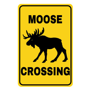 “Moose Crossing” Moose Crossing Tin Painting — the Charm of Nature and Wildlife