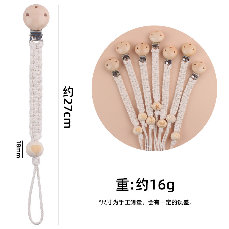 Hemu impreso cuentas tejidas a mano Cadena de pezón Bebé suministros Hemu pezón clip pezón cuerda calmante bebés