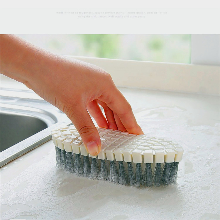 Kitchen Bathtub of Scrub Brush Plaid Grip Handle Hard Bristles Heavy Duty Cleaning Tool