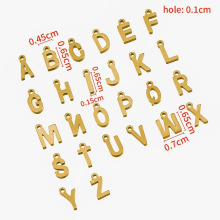 复古不锈钢钢色英文字母吊坠 单吊加厚手工字母饰品diy饰品配件