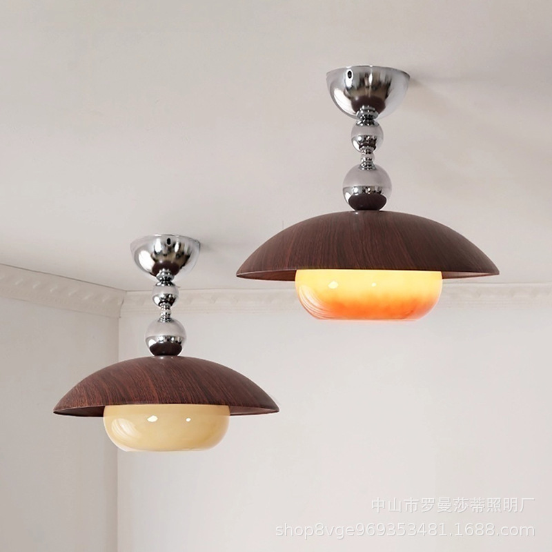 French Retro Style Balcony Aisle Ceiling Lamp Wabi-Sabi Medieval Walnut Grain Entrance Corridor Entrance Cloakroom Lamp French Retro Style Balcony Aisle Ceiling Lamp Wabi-Sabi Medieval Walnut Grain Entrance Corridor Entrance Cloakroom Lamp