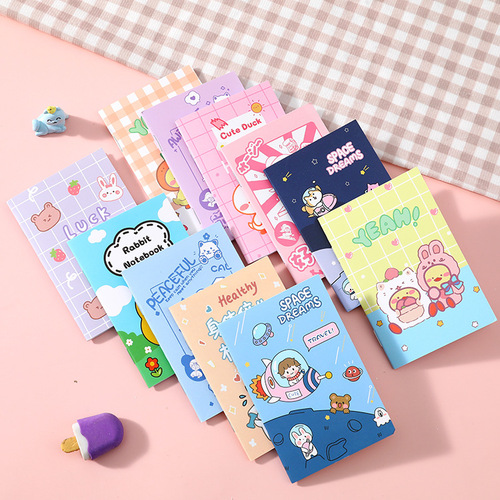 Simple cartoon notebook mini pocket notepad soft surface copy kindergarten primary school students prizes small gifts wholesale