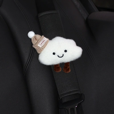 Cute Cloud-Shaped Car Seatbelt Shoulder Seat belt shoulder pad - cloud-hat-strap-ice-silk-shoulder-pads