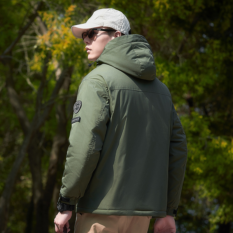 Otoño y invierno de algodón hombre chaqueta de trabajo chaqueta 2024 nuevo tipo de lana más gruesa chaqueta de algodón chaqueta de hombre