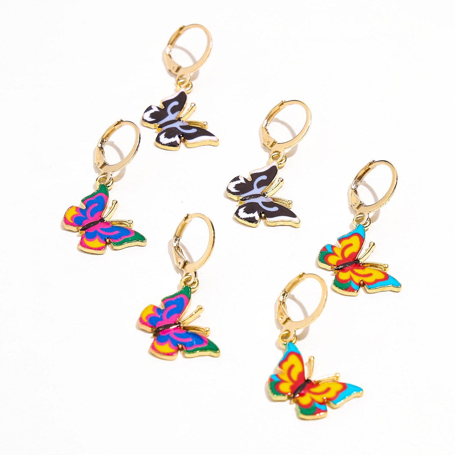 Fashion multicolor butterfly alloy earrings wholesalepicture1