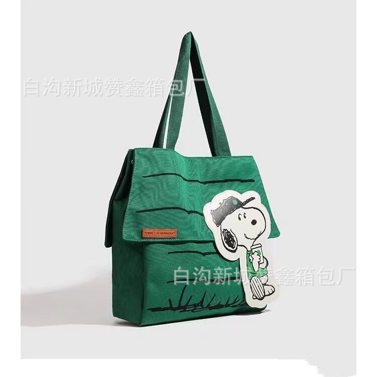 キャンバストートバッグ新品スヌーピーレディースハンドバッグ大容量学生塾バッグトレンド斜めがけバッグ卸|undefined