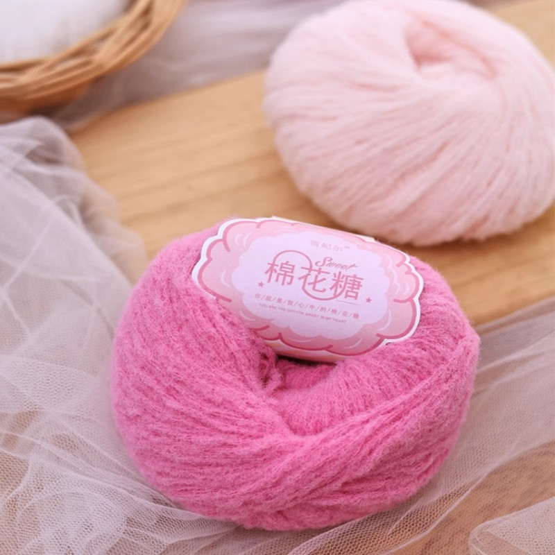 棉花糖毛线手工编织diy材料包玩偶钩针钩织绒绒线细毛线团
