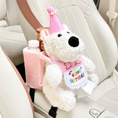 Car Tissue Box, Cute Car tissue box/set - pink-west-highland-tissue-bag-trash-can