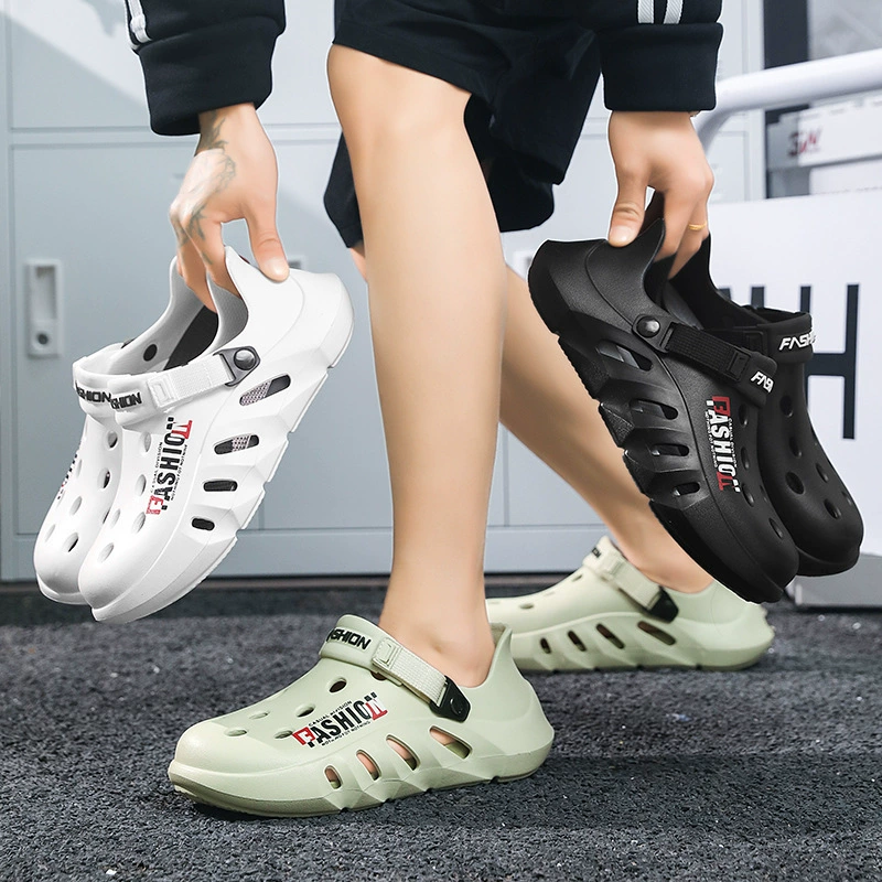 Модные пляжные сандалии для мужчин летом, нескользящие сандалии для вождения на толстой подошве, сабо двойного назначения для спорта и отдыха.