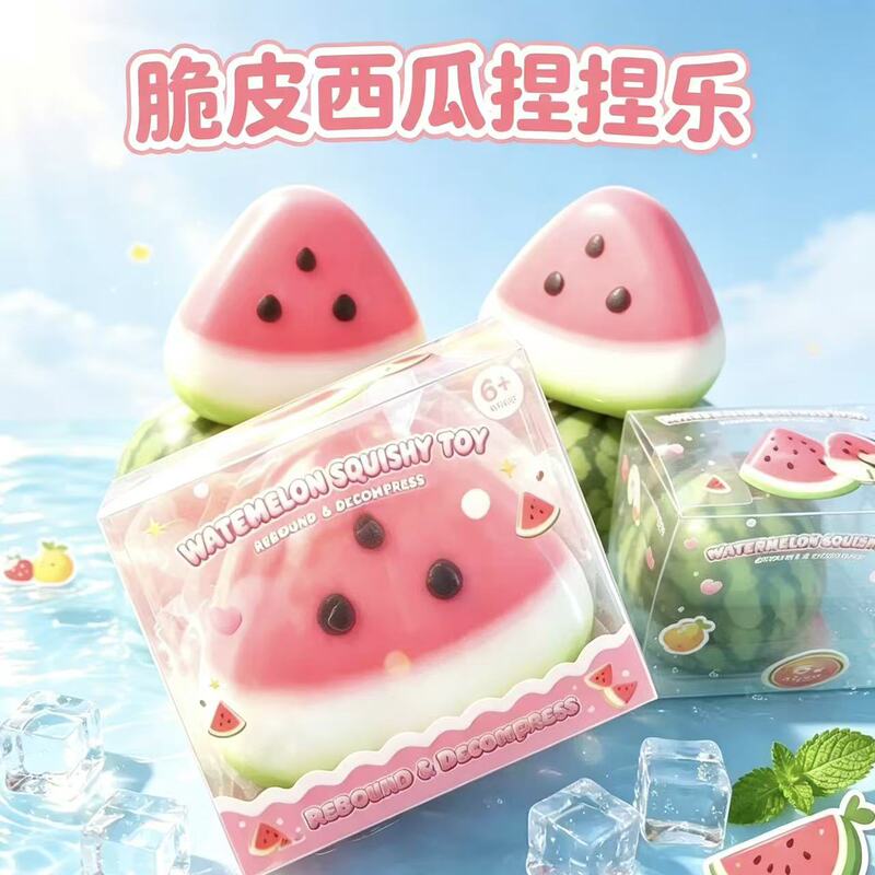 New cross-border summer product: crispy watermelon squishy toy, slow rebound stress-relief toy, high-appearance squishy toy New cross-border summer product: crispy watermelon squishy toy, slow rebound stress-relief toy, high-appearance squishy toy