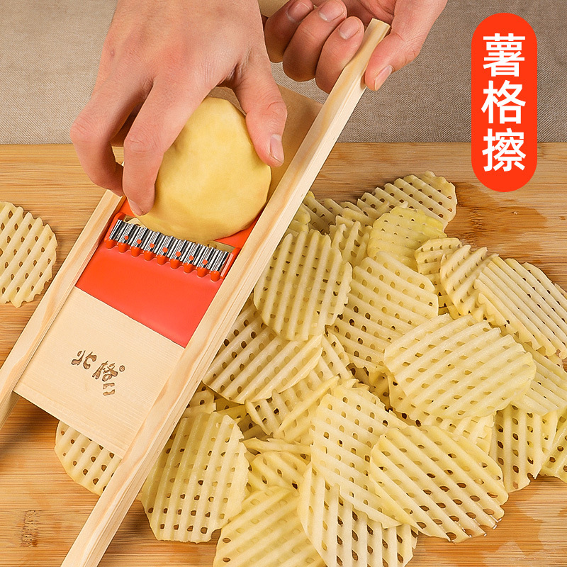 Potato Grids Slicer Potato Grids Wave Mesh Flower Knife Household Potato Chips Wipes Vegetable Cutting Artifact Potato Diced